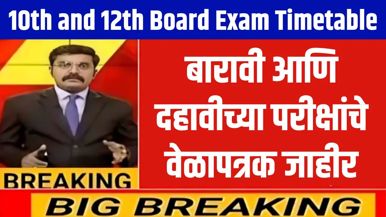 10th and 12th Board Exam Timetable